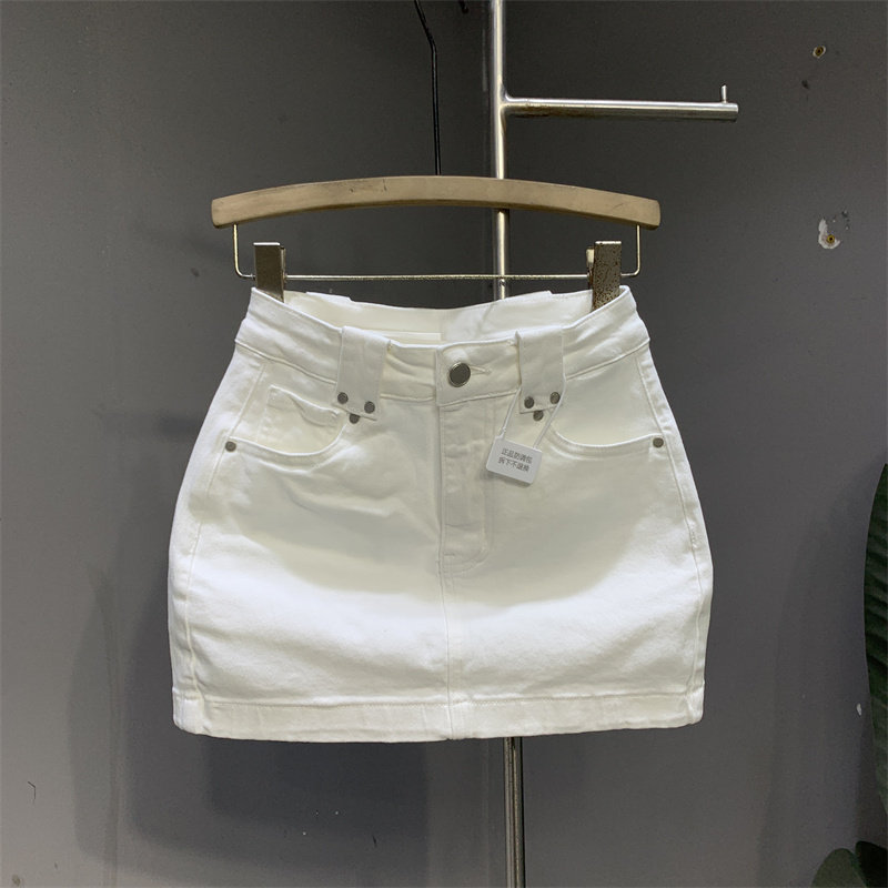 甜酷风金属柳钉牛仔半身裙女2026年春季新款百搭显瘦防走光包臀裙,女装/女士精品,半身裙,淘宝优惠券,粉丝福利购,淘宝优惠卷