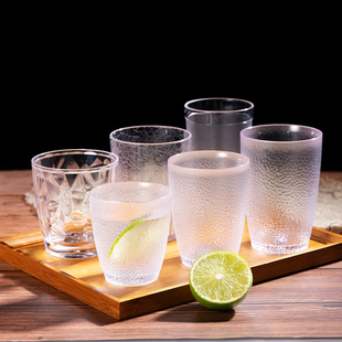 亚克力PC水杯耐高温塑料家用喝酒杯自助餐茶杯防摔无异味餐厅杯子