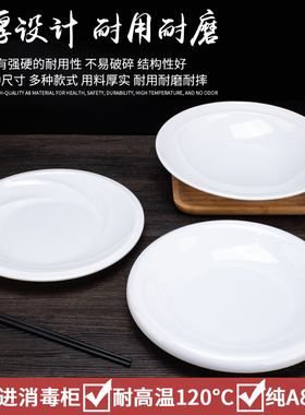 A8白色仿瓷凉菜盘反口正德盘顺风圆形盘柏悦宽边盖碗不规则异形盘