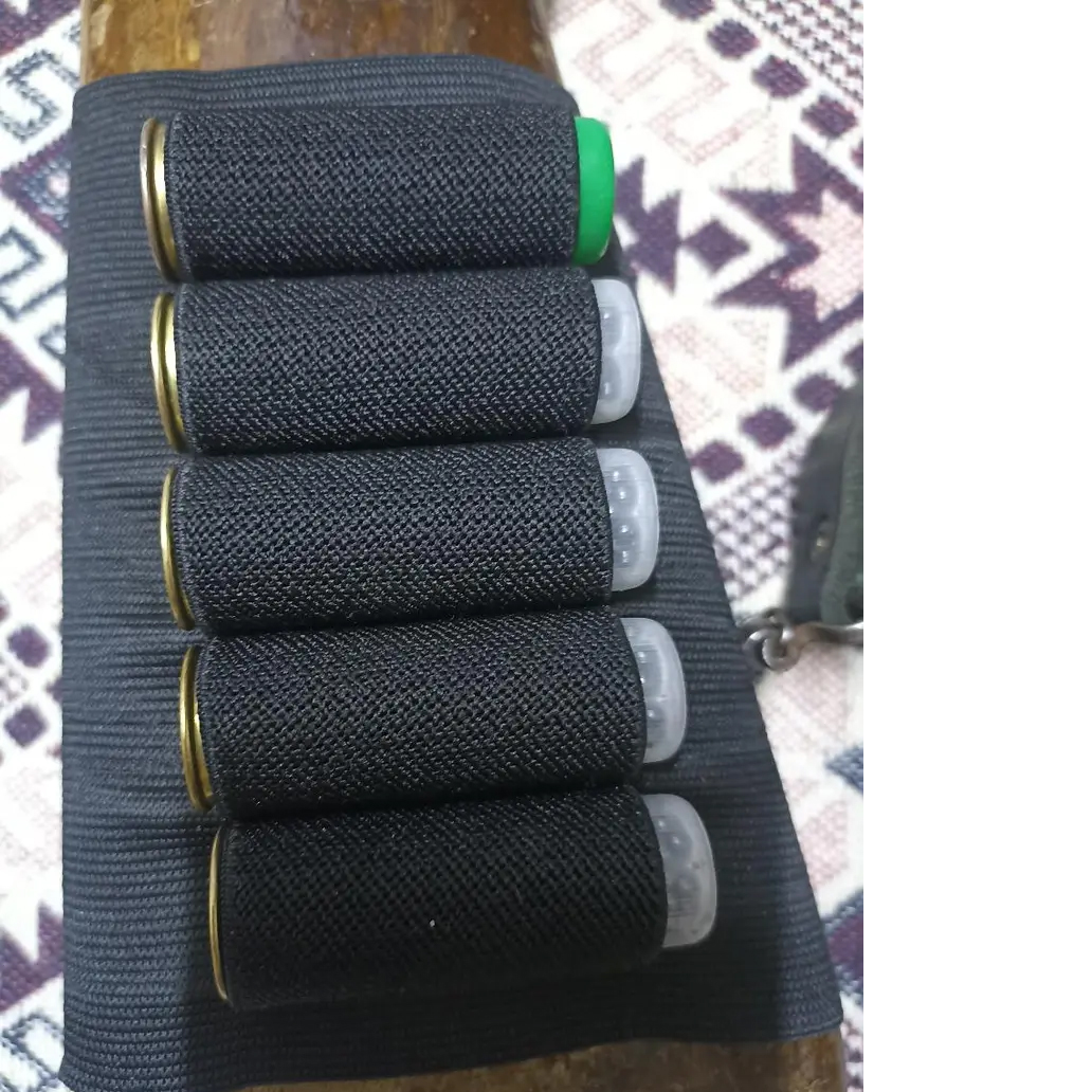 跨境新5 Rounds Shotgun Buttstock Ammo Pouch Shell Holder Bu