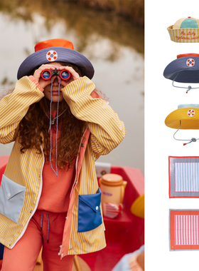 25AW新款荷兰Sticky Lemon儿童遮阳帽防水渔夫雨帽方巾围巾船帽