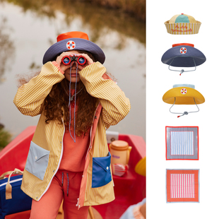 25AW新款荷兰Sticky Lemon儿童遮阳帽防水渔夫雨帽方巾围巾船帽