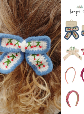 7Z 25HS丹麦Konges Slojd KS儿童发夹发箍甜美蝴蝶结樱桃配饰