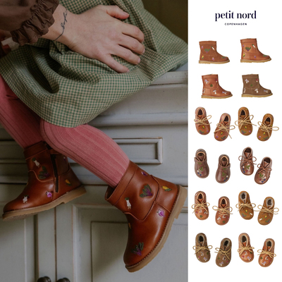 PetitNord儿童刺绣短靴