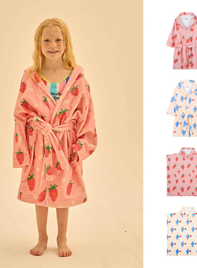 5Z  25SS现货韩国Jelly Mallow JM儿童浴袍浴巾斗篷游泳家居吸水