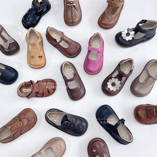花朵T字玛丽珍 靴子凉鞋 3件75Z 24SS现货意大利Eureka儿童手工皮鞋