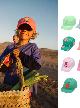 5Z 25SS Jelly Mallow儿童棒球帽鸭卡通舌帽卡通字母可爱纯色男女