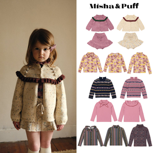 MP儿童针织衫 Puff 毛衣半裙复古印花高领纯棉打底 Misha 25WI现货