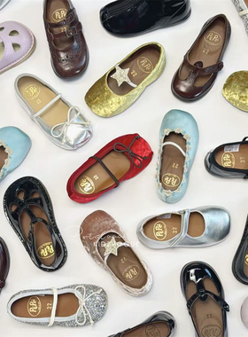 25AW新款现货意大利Pepe儿童皮鞋漆皮黑经典T字芭蕾手工纯皮公主