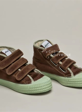 5Z 清仓特价 斯洛伐克Novesta儿童帆布鞋魔术贴高帮灯芯绒加绒