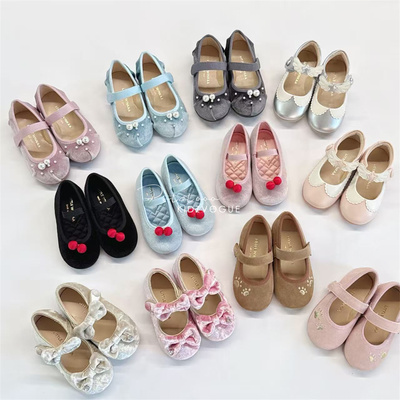 西班牙LW儿童绒面魔术贴公主鞋