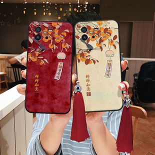 适用iqoo爱酷立体浮雕13柿柿neo11如意pro手机壳10转运z9turbo 妈妈z8x老年neo9s寓意x硅胶软z5大气12花鸟876