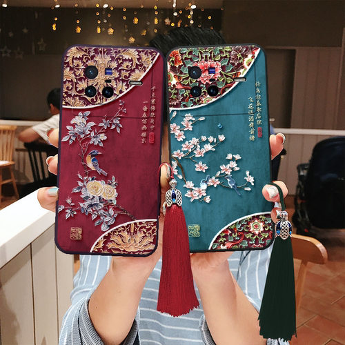 适用vivo立体浮雕国风花鸟手机壳