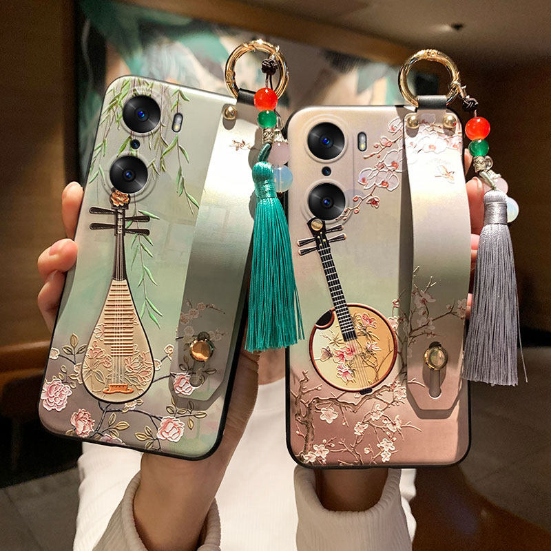 适用荣耀400立体300浮雕200腕带pro琵琶90手机壳gt古