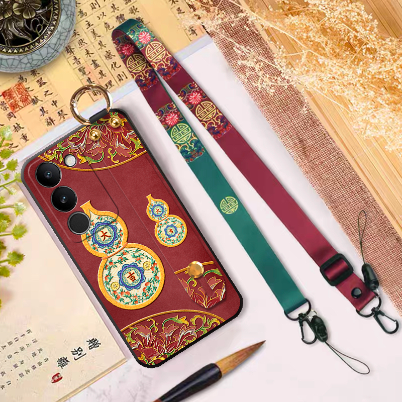 适用vivo立体s30浮雕s20葫芦pro腕带y78手机壳y37妈y35本命年y36防摔s18e斜挎y300手提寓意y200t如意国风mini