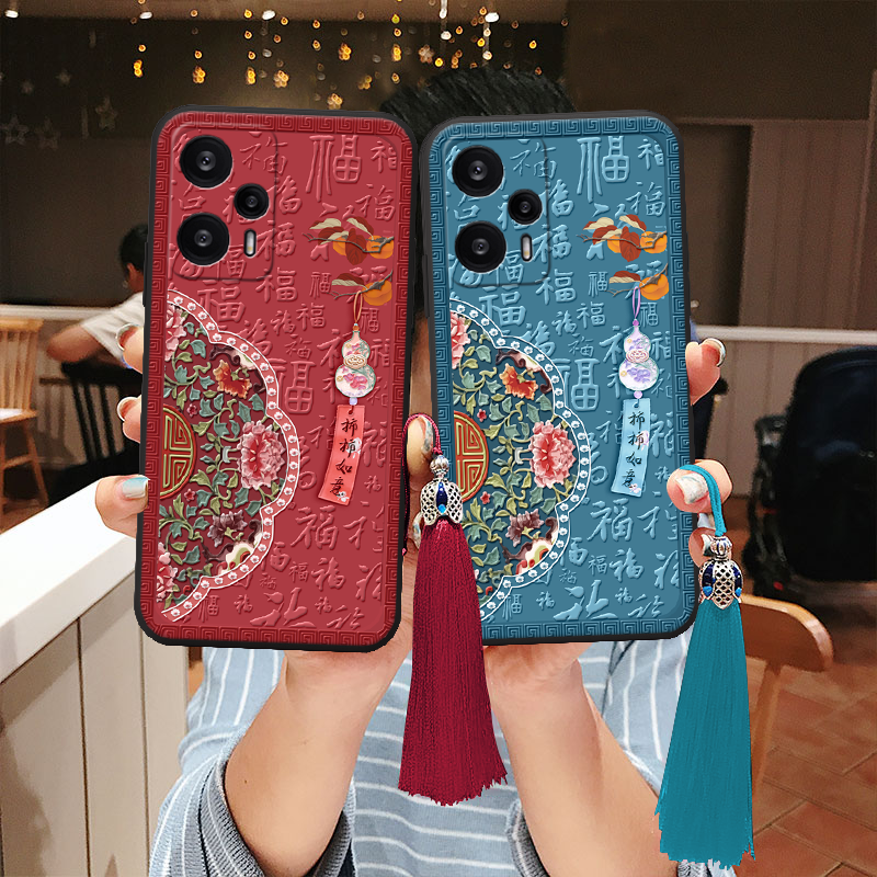适用红米note15立体浮雕note14福字pro+柿柿note13手机壳turbo4高级感12如意妈妈古风防摔11软壳中式note10红