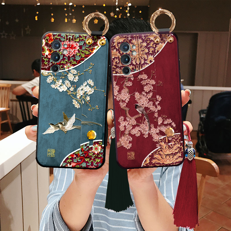 适用一加立体浮雕国风挂绳手机壳