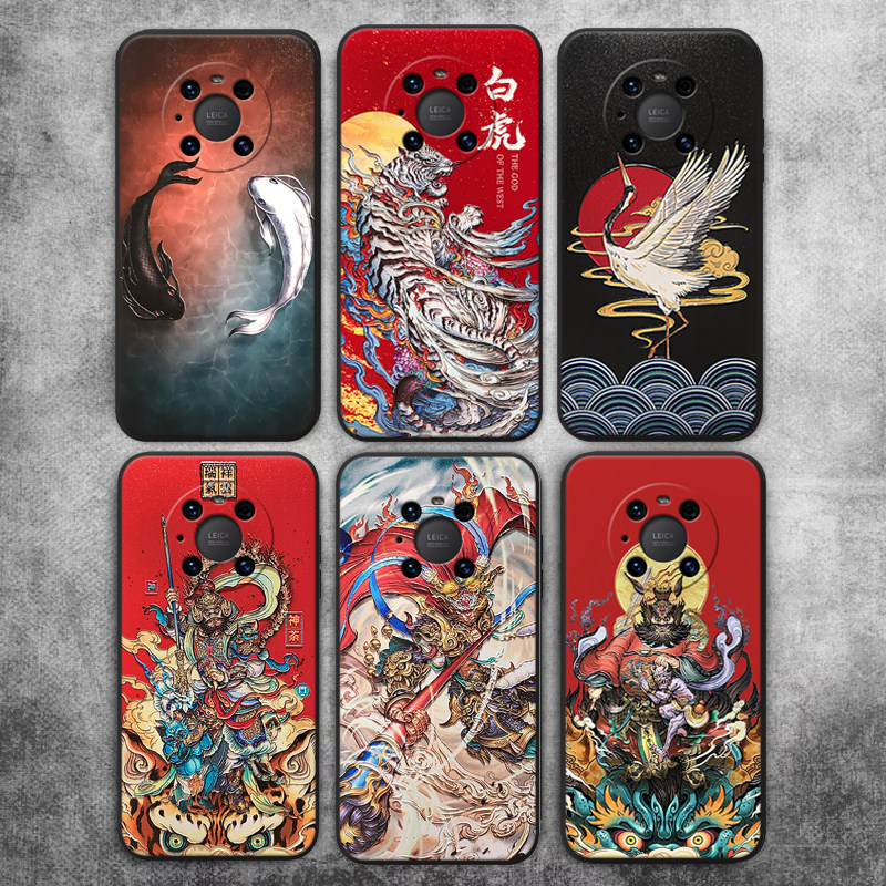 适用华为mate80立体浮雕mate70手机壳pro浮世绘mat