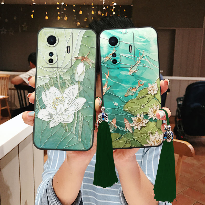 适用vivo立体浮雕s30荷花s20手机壳pro新款19保护y35莲花y78+高档y500国风18妈妈y37女y36t老人mini国画y300