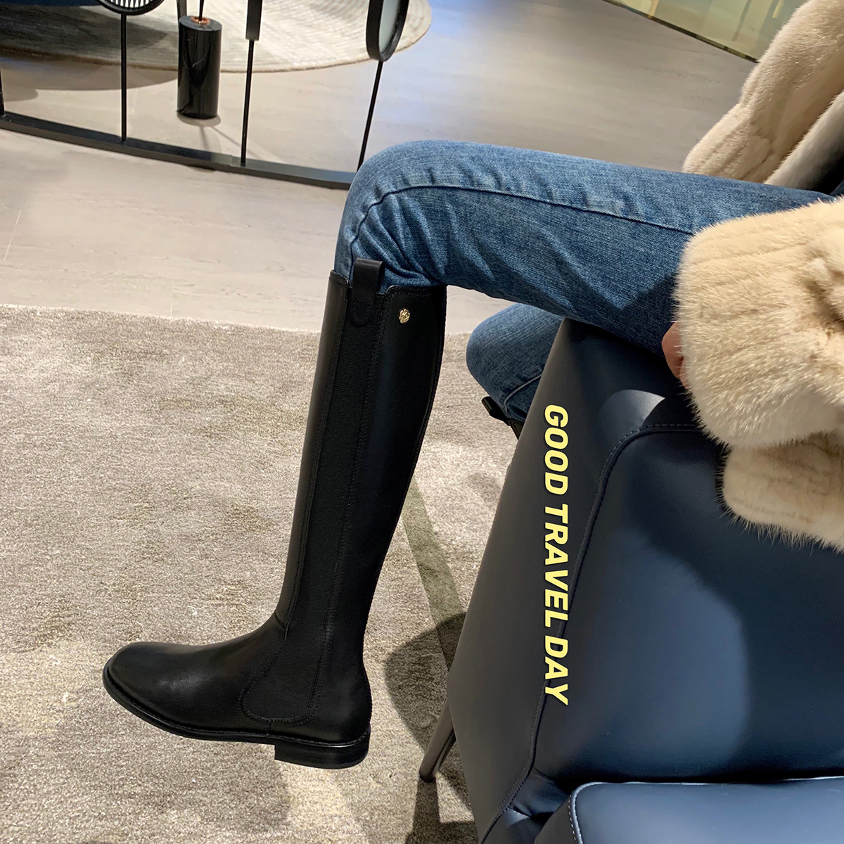 巨好看平底长筒靴女2025新款秋冬腿粗高筒切尔西骑士长靴子不过膝,女鞋,骑士靴,淘宝优惠券,粉丝福利购,淘宝优惠卷