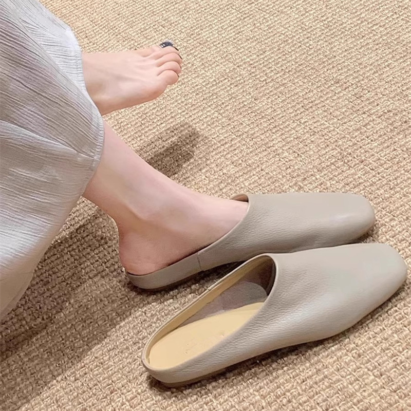 真皮包头半拖鞋女夏外穿