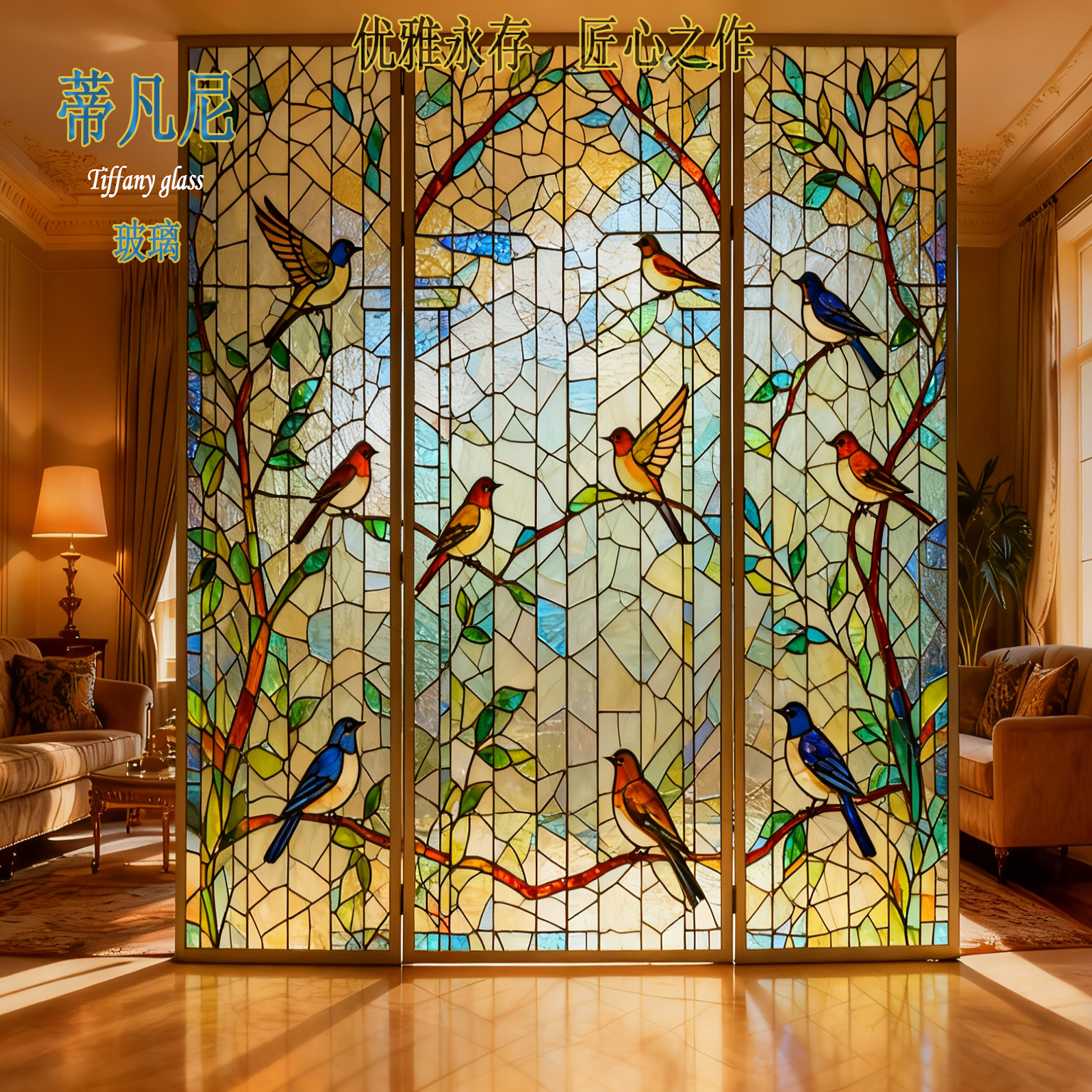 教堂彩色玻璃定制隔断