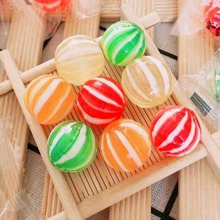 甜格格老式糖球水果糖怀旧圆球硬糖果散装500克个个独立小包装混