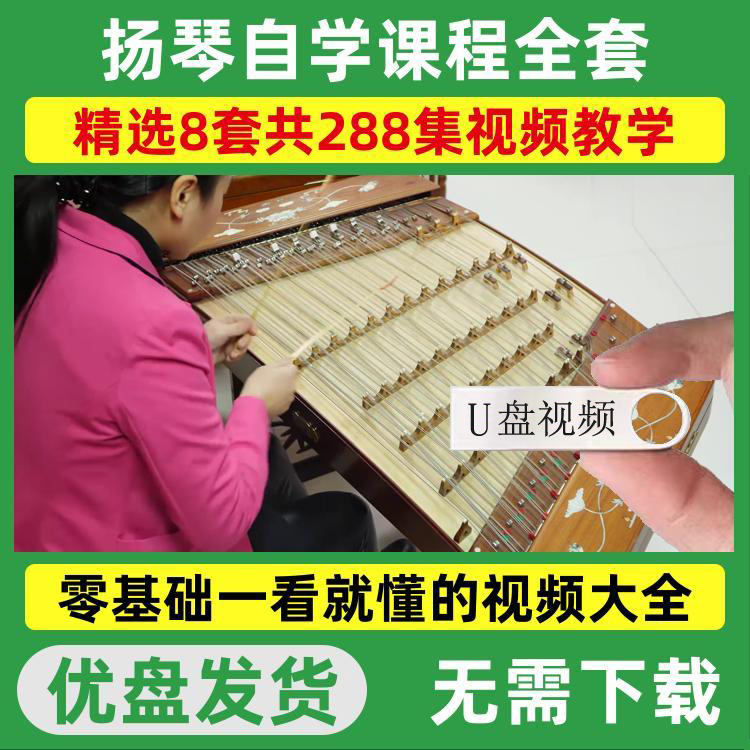 扬琴教程u盘中老年零基础初学课程全套视频教学新手自学优盘全集