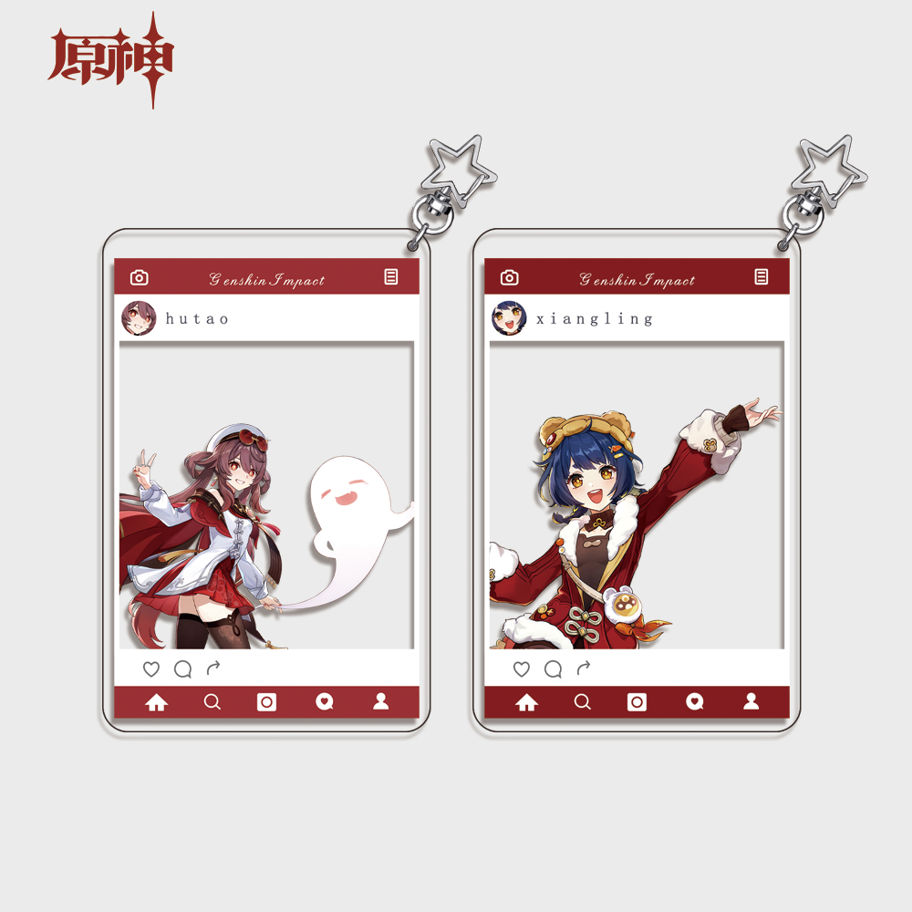 原神海灯节胡桃香菱合影卡亚克力透卡挂件游戏周边