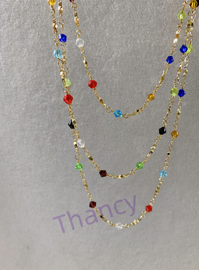 彩色琉璃小清新锁骨链眼镜链