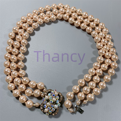 CAROLEE炫彩莱茵石琉璃珍珠项链