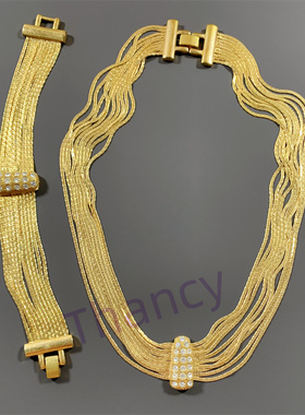 MN打标多层软蛇骨项链手链套装