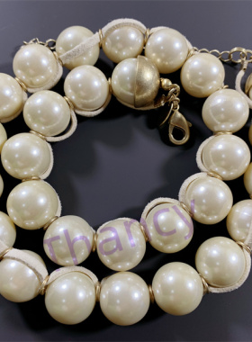 短款百搭奶油米白色珍珠项链