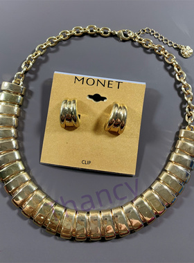 MONET打标耳夹项链套装