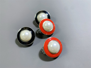 vintage古着 MONET莫奈打标 经典赫本风百搭气质时髦黑白配耳夹