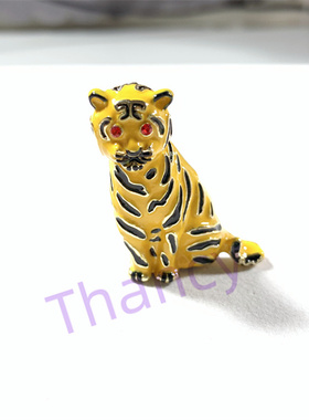 美国品牌TALB*TS打标镀真金呆萌小老虎装饰胸针 男女老少皆宜