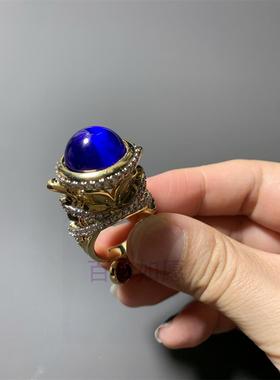 品牌打标中古水晶琉璃宝石戒指