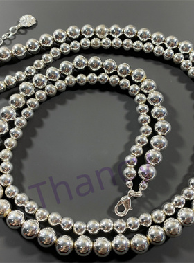 MONET打标银色圆珠短款项链