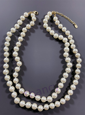 MONET打标双层琉璃珍珠项链