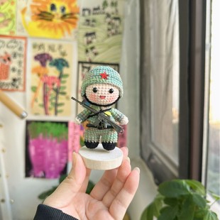 成品手工毛线钩织兵哥哥玩偶团子挂件花束装饰配件钥匙扣包包挂饰