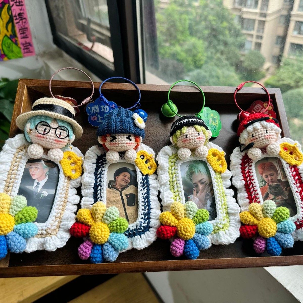 成品手工毛线钩织GD玩偶卡套