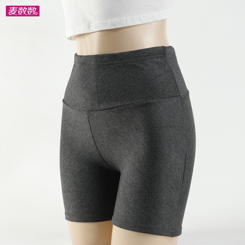 三分加绒高腰收腹女士短裤暖腿