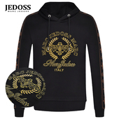 秋冬专柜新款 JEDOSS 爵迪斯男装 麦穗LOGO金线刺绣连帽卫衣039