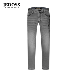 字母压凸烟灰色牛仔裤 JEDOSS 专柜新款 夏季 YL112B 爵迪斯男装