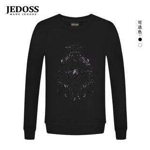 皇冠珠片绣圆领套头卫衣AM022 秋冬专柜新款 JEDOSS 爵迪斯男装