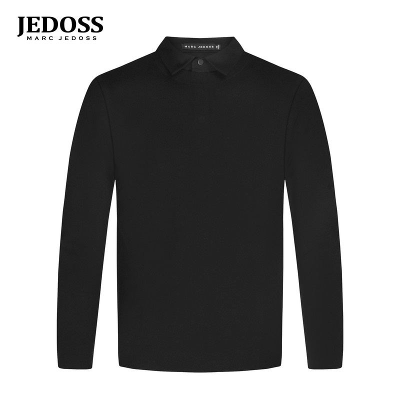 JEDOSS/爵迪斯男装秋季专柜新款针织提花长袖POLO衫假两件116