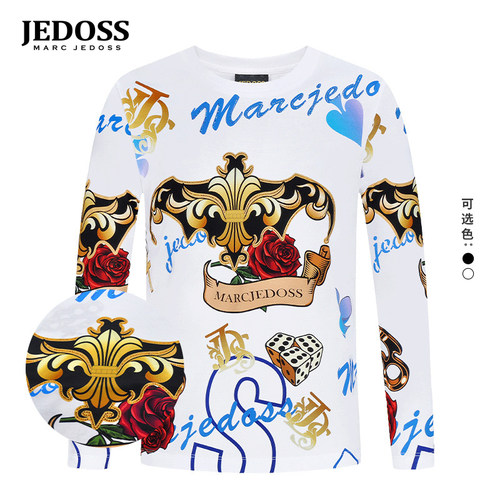 新男士LOGO炫彩烫印长袖T恤