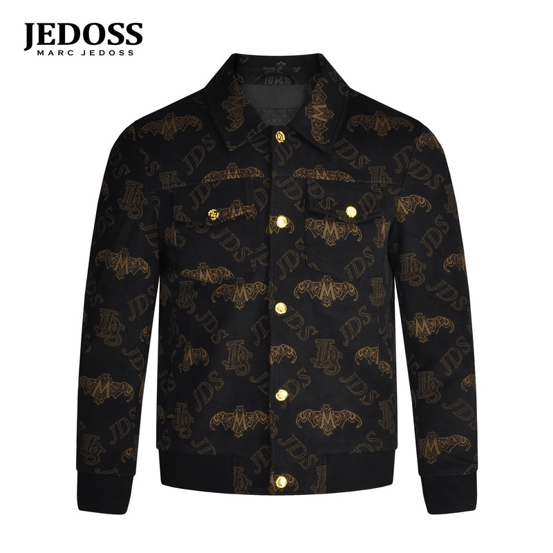 JEDOSS/爵迪斯男装2025秋冬专柜新款满字母LOGO提花针织外套BZ272