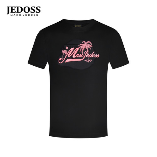 JEDOSS/爵迪斯男装2026春夏专柜新款字母椰树数码直喷短袖T恤512