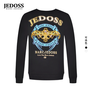 JEDOSS/爵迪斯男装2025秋季新款字母LOGO金线刺绣长袖卫衣薄BZ172